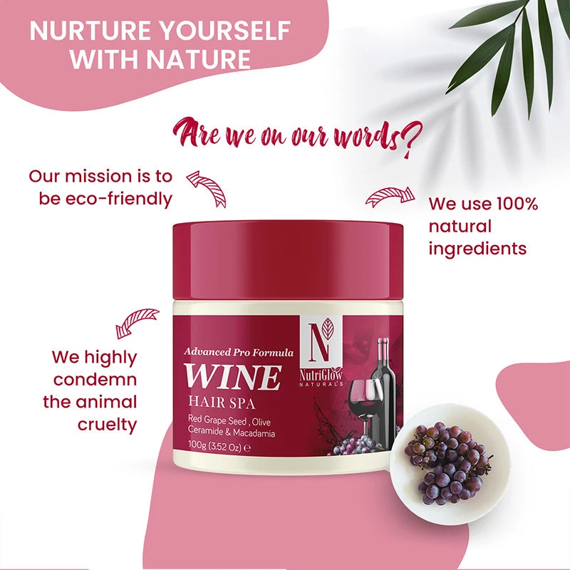 NutriGlow Naturals Advanced Pro Formula Wine Hair Spa, 100 g-4.webp